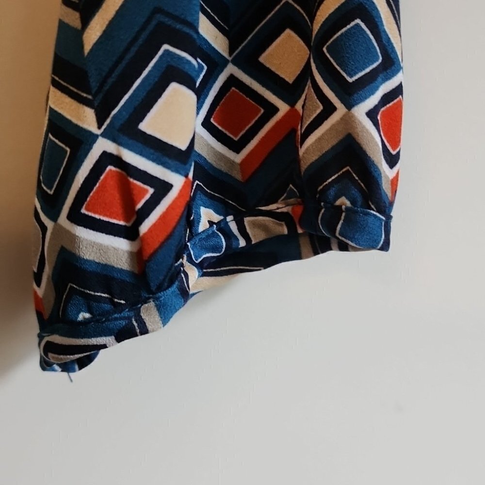 Banana Republic Tie-Waist Midi Dress – 8P – Lined Geometric Print - Picture 4 of 5
